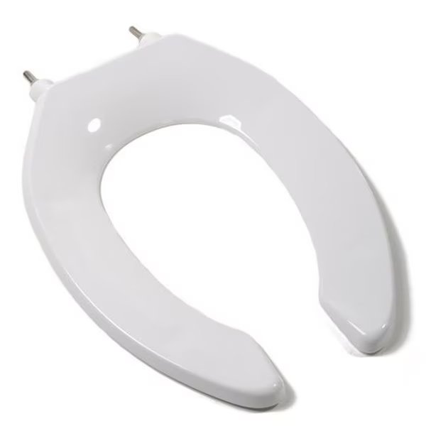 Plumbing Technologies 4F1E3SSC-00AMFR Commercial Quality Elongated Toilet Seat with Stainless Steel Hinges Post Antimicrobial & Fire Retardand; White, Plumbing Technologies, Mfr#: 4F1E3SSC-00AMFR
